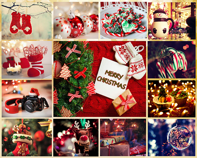 Merry Christmas Collage Make Your Christmas Cards at Home