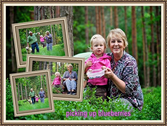 Grandmother and granddaughter - picture collage