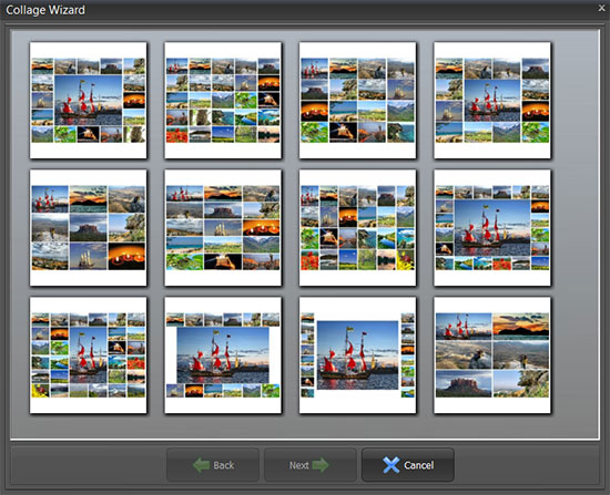 Grid collage wizard