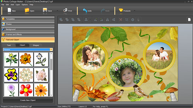 Creating a scrapbook page design