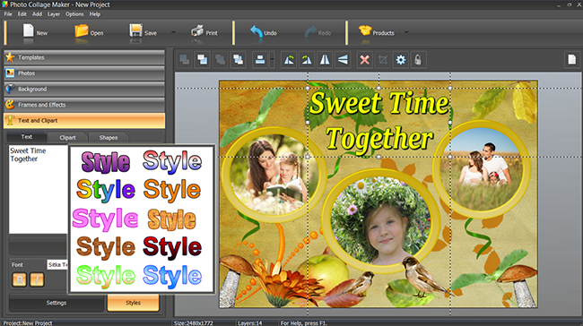 Digital scrapbooking software