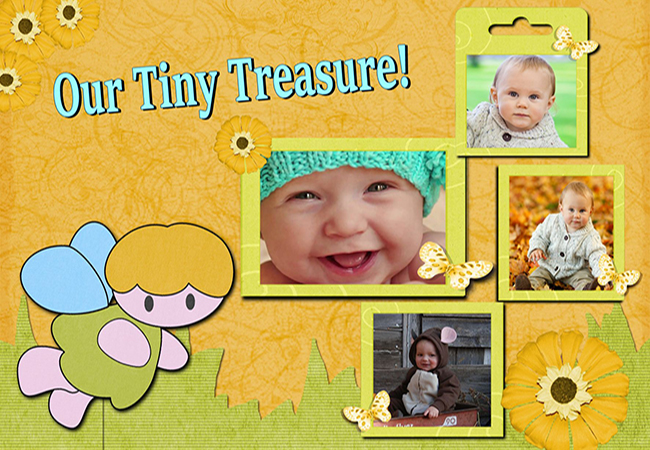 Baby boy scrapbook page